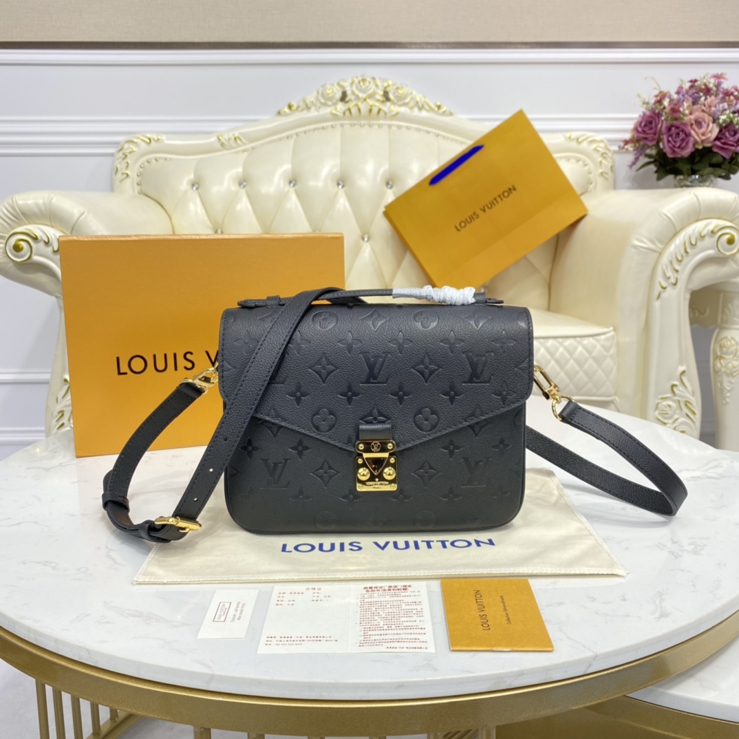 Louis Vuitton POCHETTE METIS Handbag Monogram Empreinte M41487 Black